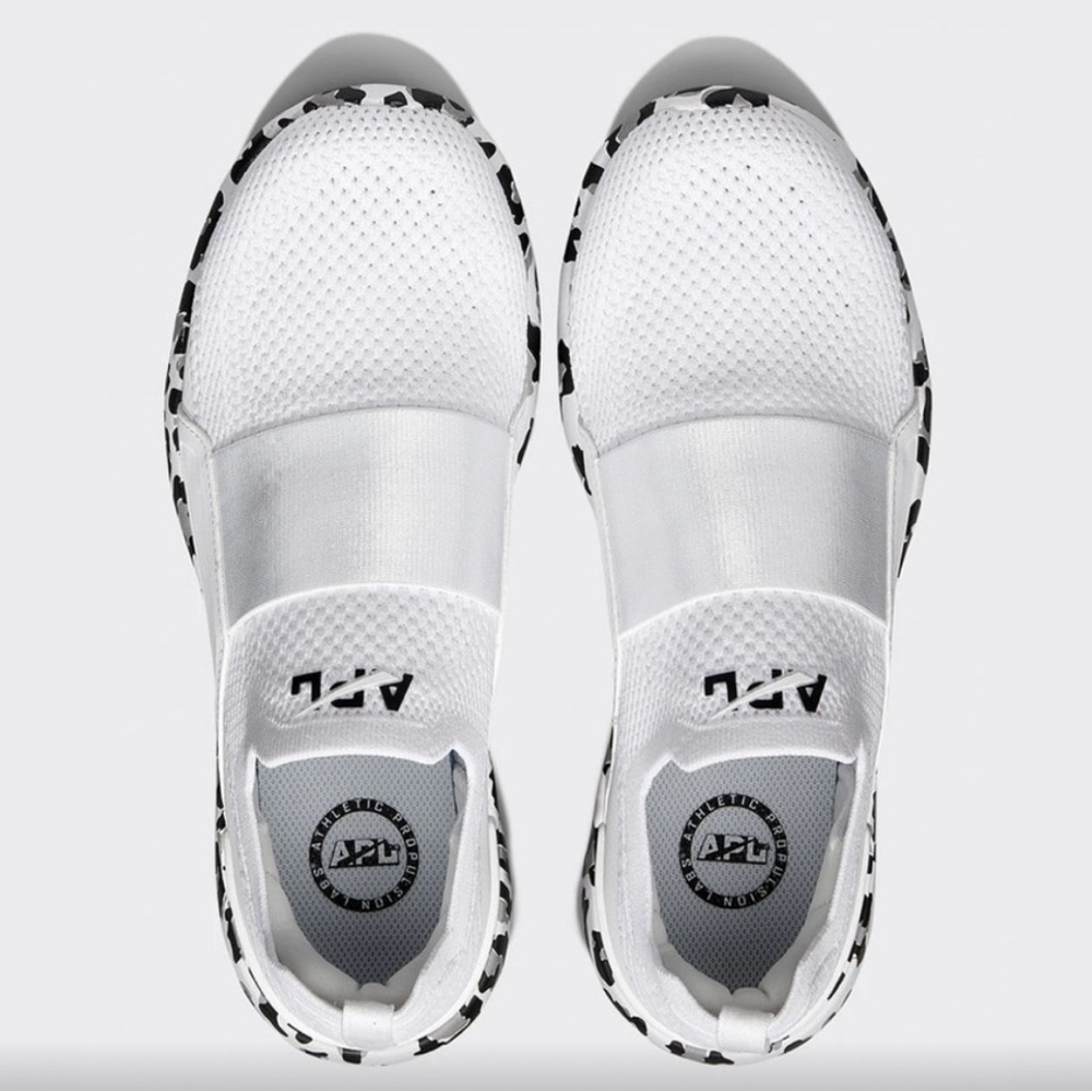 APL Techloom Bliss White and Black Cheetah Sneakers